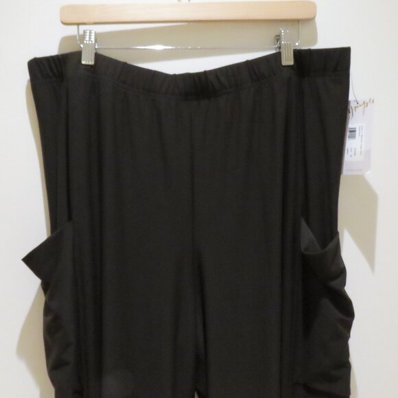 SYMPLI Flounce Relaxed Cargo Pants Wide Leg in Chocolate Lagenlook Size 18 NWT - Picture 4 of 12